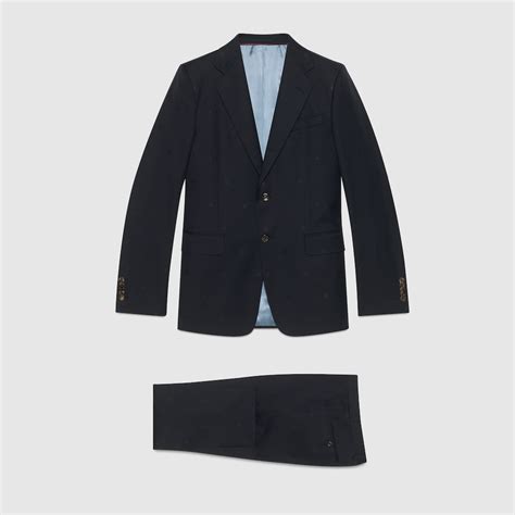 Straight fit bee wool gabardine suit 